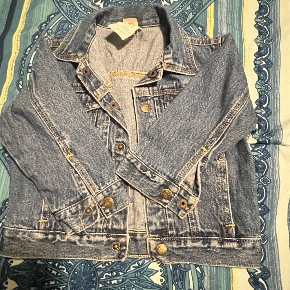 Faded Glory Kids Jean Jacket - Light Blue with Gold Accents